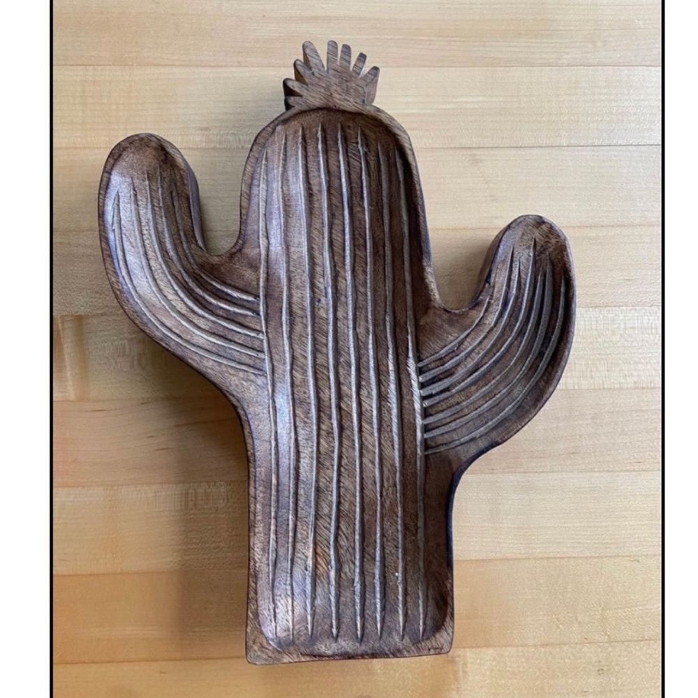 Wooden cactus tray
